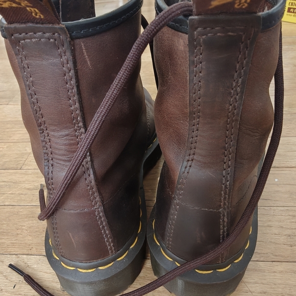Dr. Martens Crazy Horse Brown Leather Lace Up Boots, Women's Size 8 - Picture 5 of 6